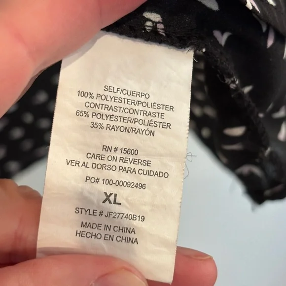 EUC! Mason & Belle Kinglake Gray and Black Mixed Material Short Sleeve Top - XL - Picture 6 of 7